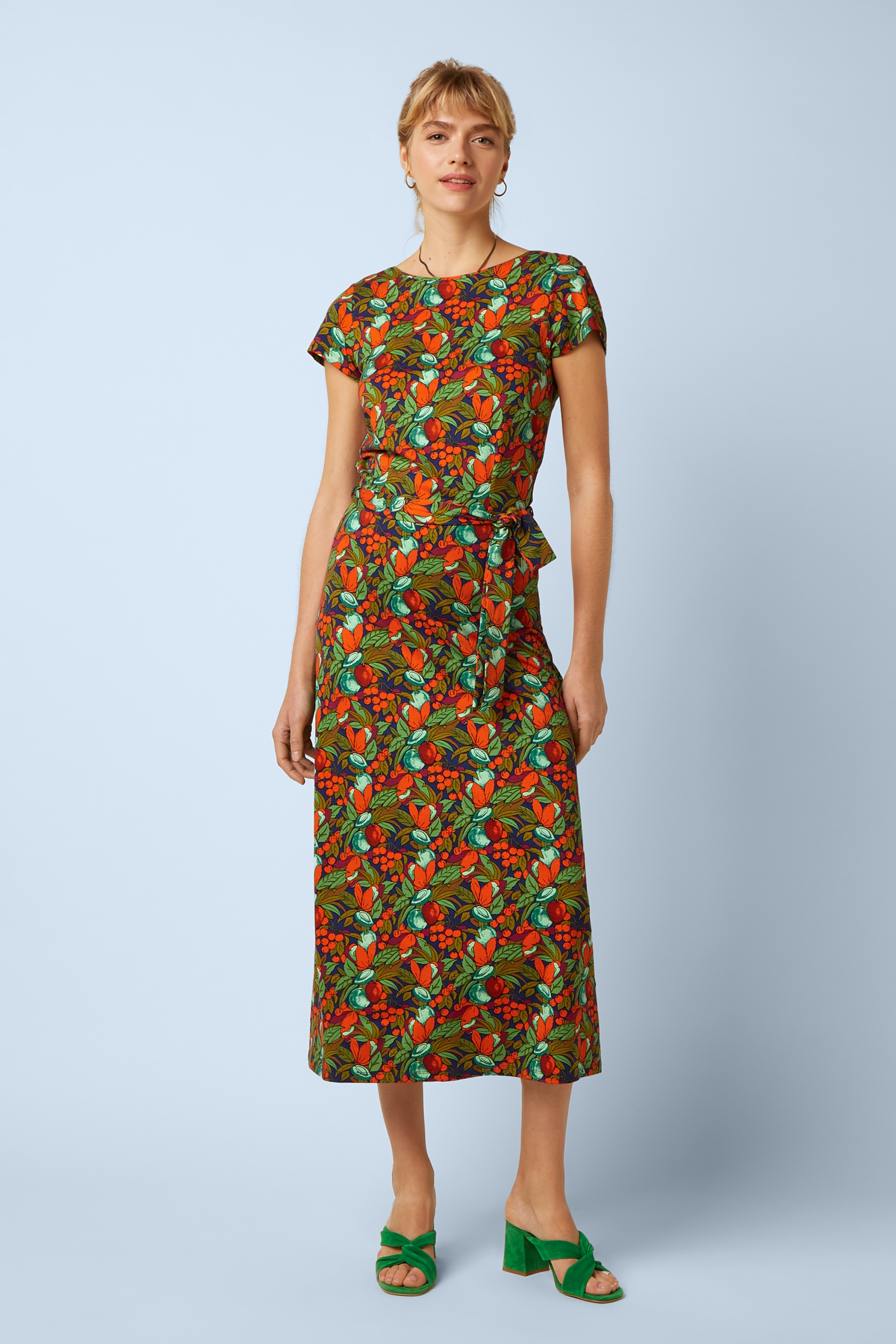 King Louie - Sally Puerto midaxi jurk in strong blauw