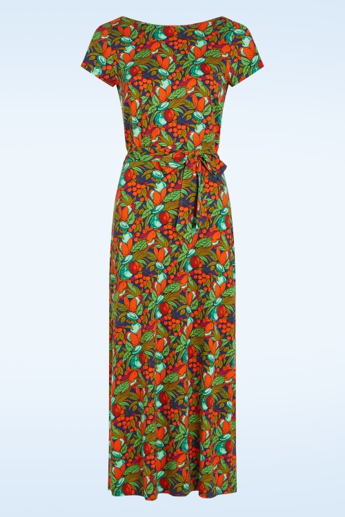 King Louie - Sally Puerto midaxi jurk in strong blauw 2