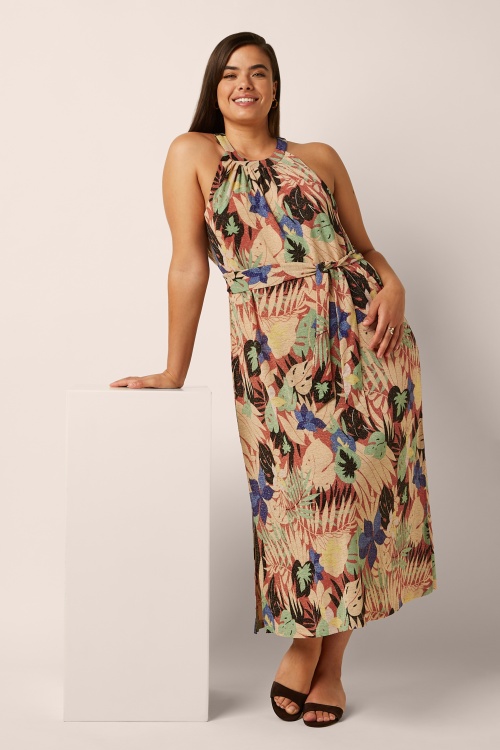 King Louie - Virna Mola jurk in langoustine oranje