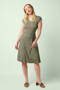 King Louie - Jade Double V- jurk in ponderosa groen