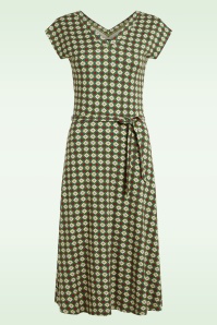 King Louie - Jade Double V- jurk in ponderosa groen 2