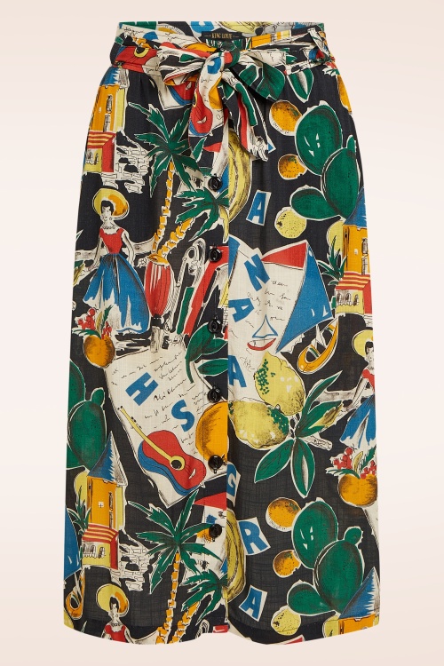 King Louie - Lola Tropez Button rok in zwart 2