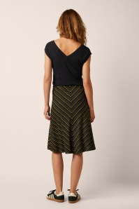 King Louie - Juno Panel Menchini Stripe rok in zwart 3