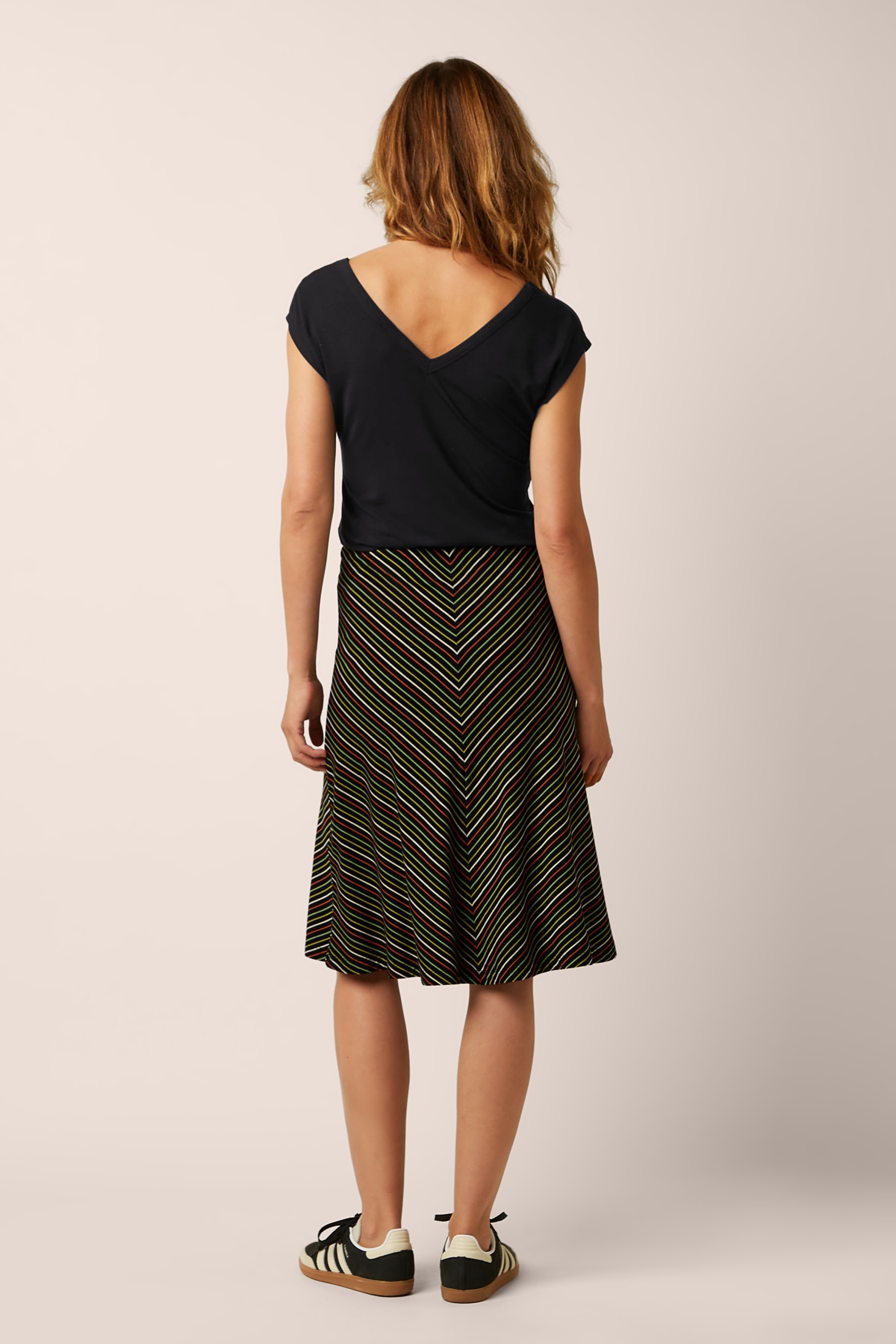 King Louie - Juno Panel Menchini Stripe rok in zwart 3