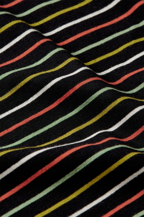 King Louie - Juno Panel Menchini Stripe rok in zwart 4