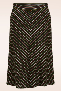King Louie - Juno Panel Menchini Stripe rok in zwart 2