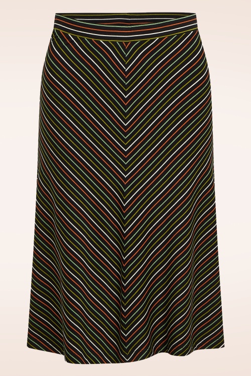 King Louie - Juno Panel Menchini Stripe rok in zwart 2