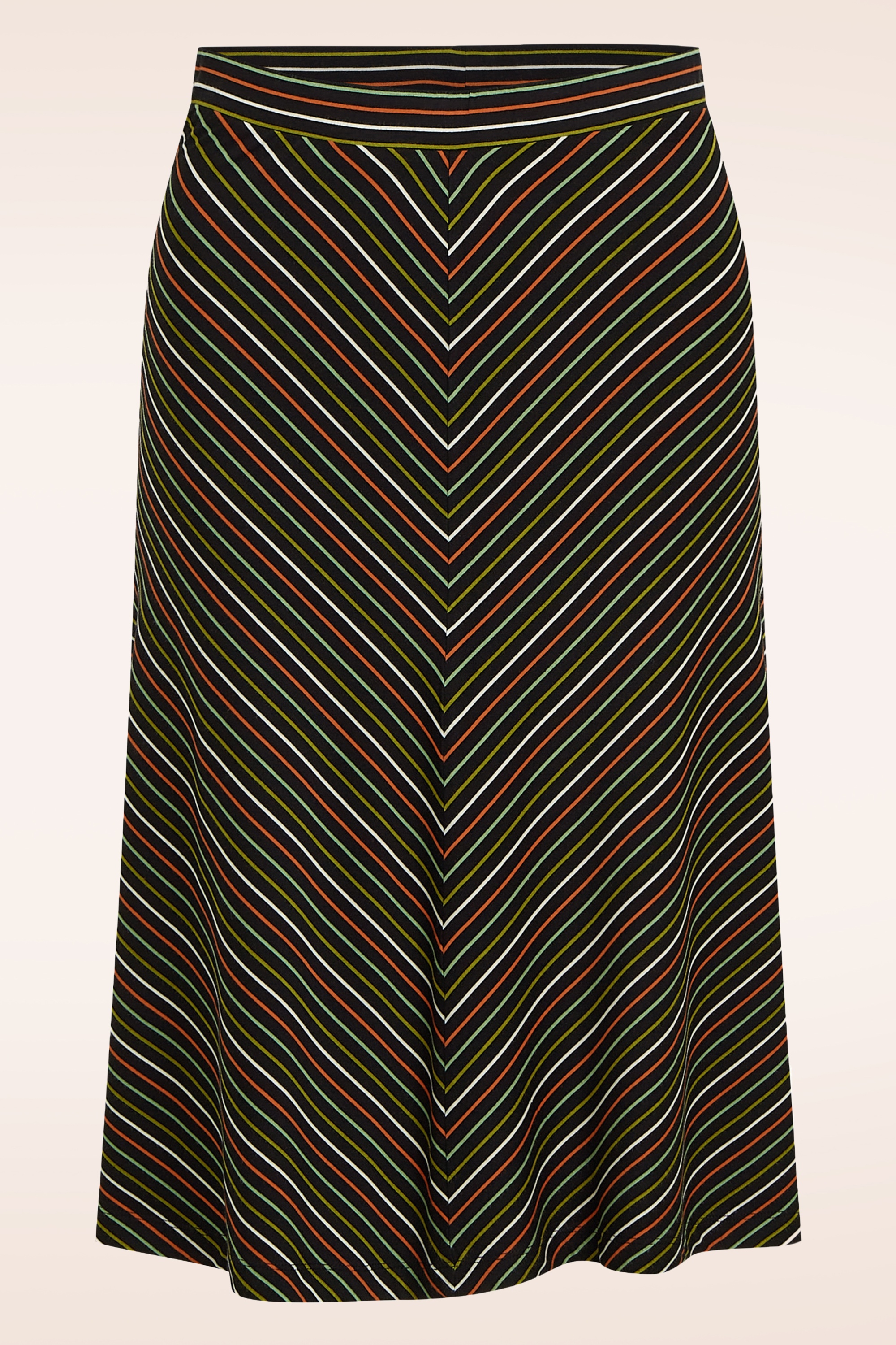 King Louie - Juno Panel Menchini Stripe rok in zwart 2