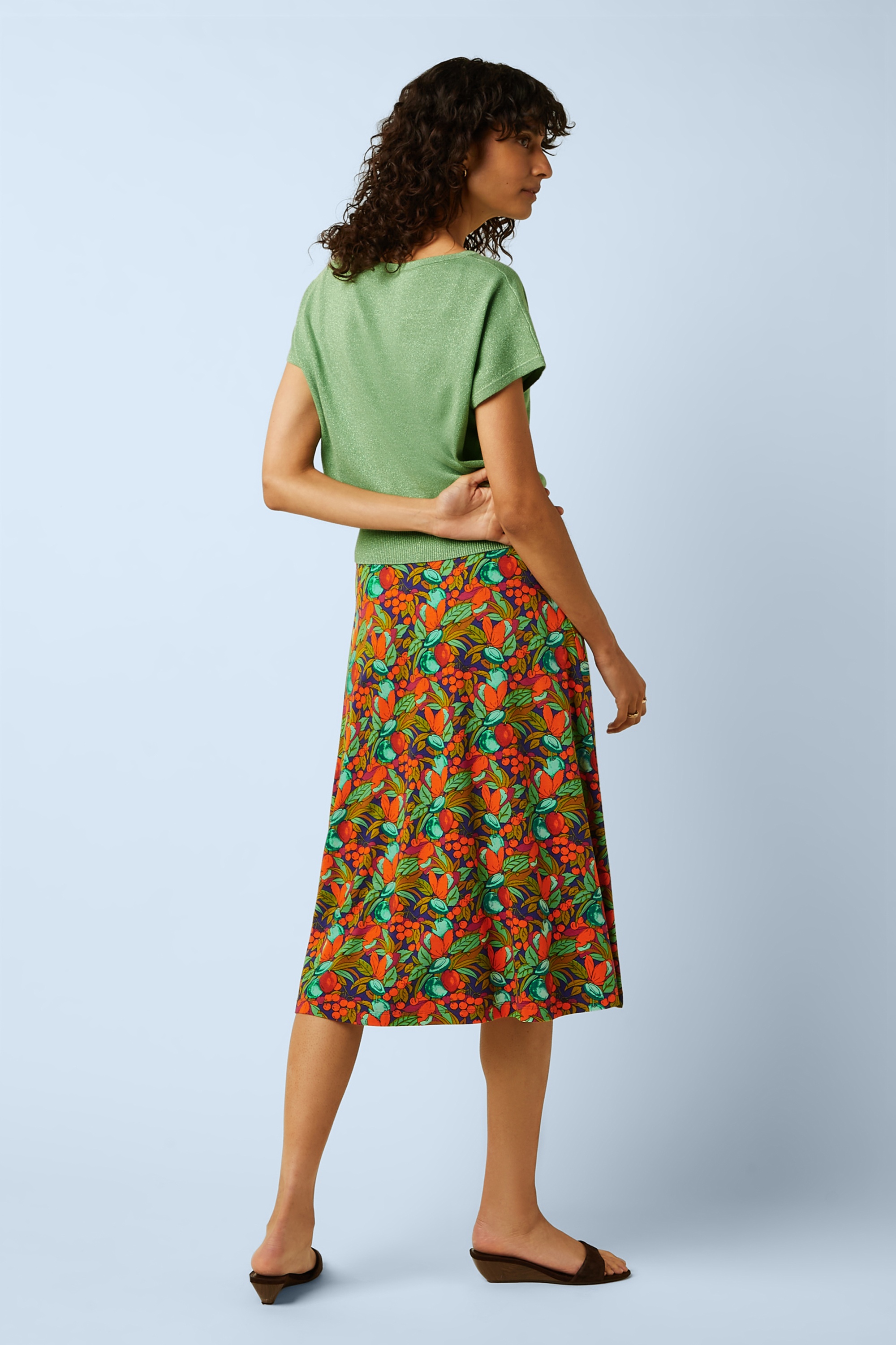 King Louie - Juno Puerto midi rok in diepblauw  3