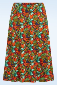 King Louie - Juno Puerto midi rok in diepblauw  2