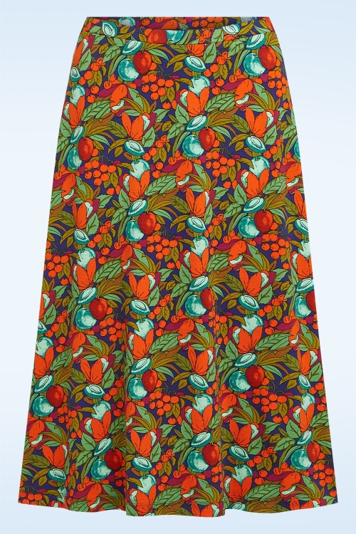 King Louie - Juno Puerto midi rok in diepblauw  2