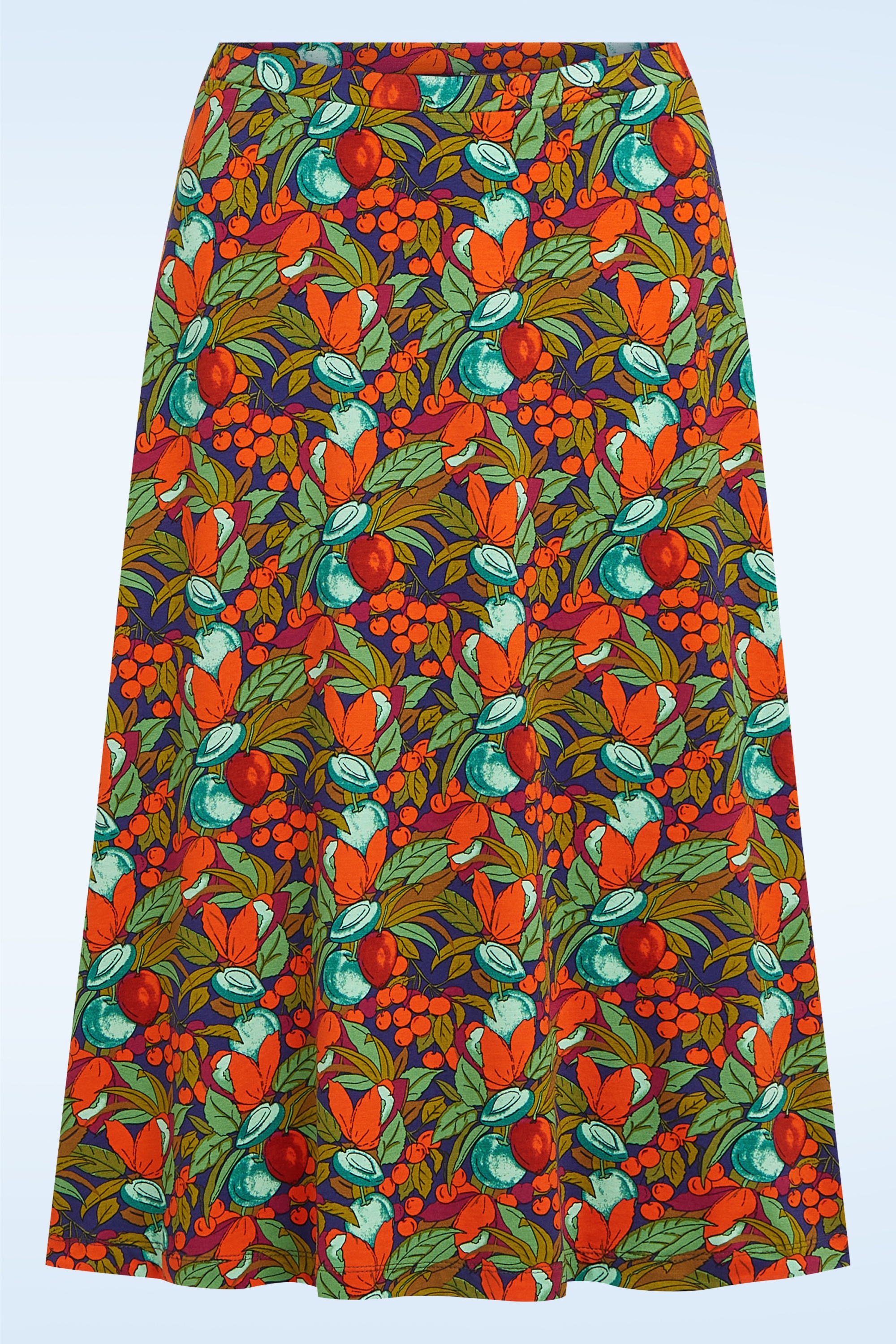 King Louie - Juno Puerto midi rok in diepblauw  2