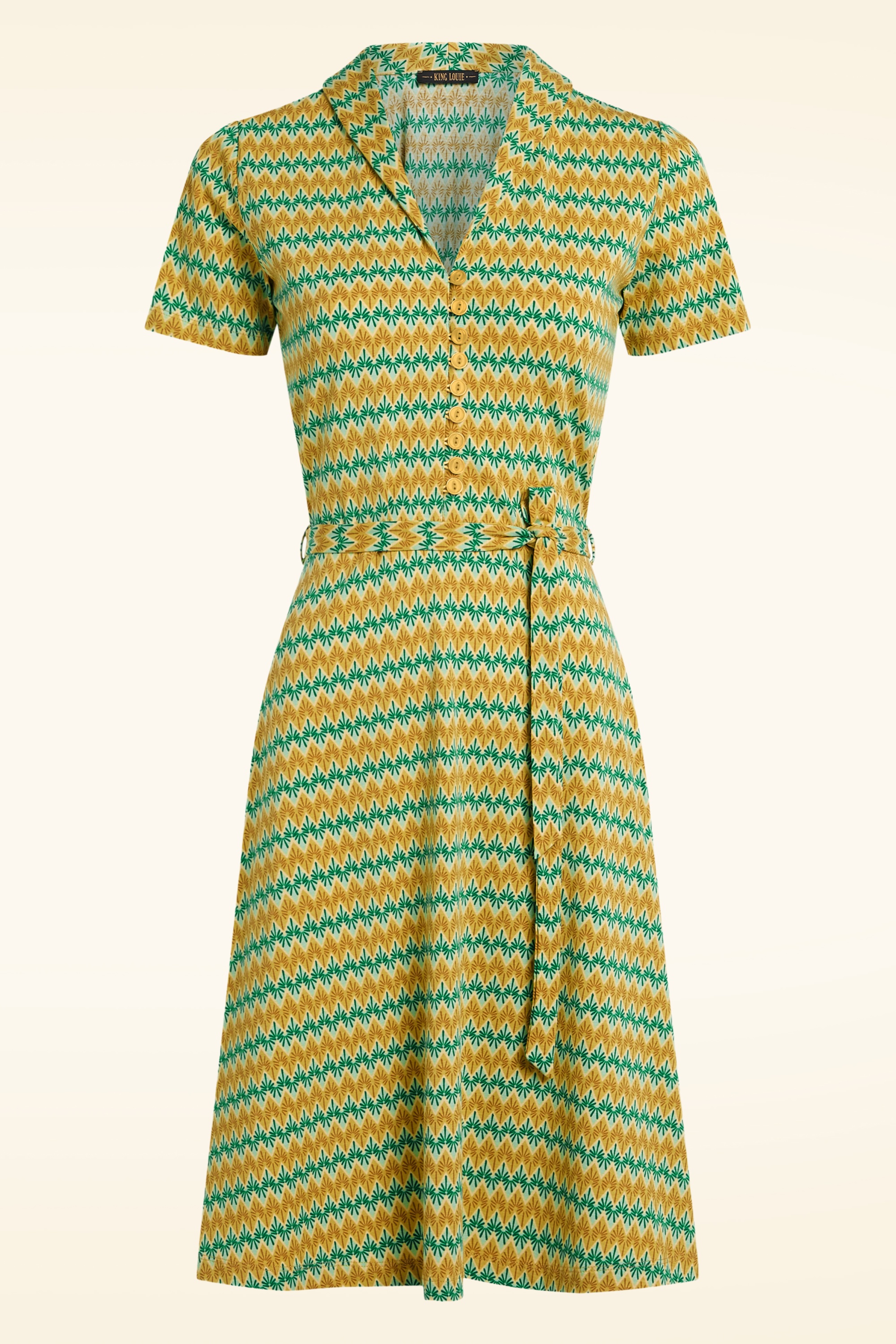 King Louie - Emmy Saro jurk in lentegeel 2
