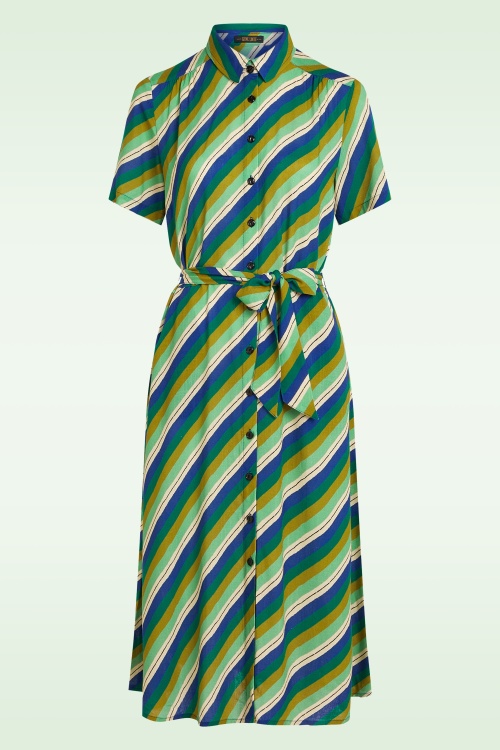 King Louie - Olive Cliff midi jurk in mazarine blauw 2