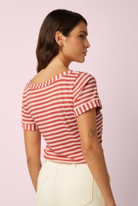 King Louie - Boatneck Chopito Stripe top in summer fig 3