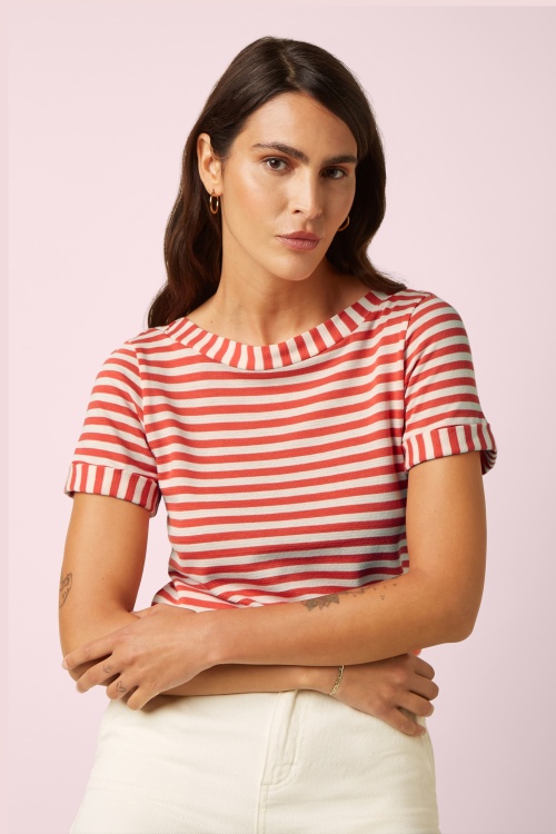 King Louie - Boatneck Chopito Stripe top in summer fig