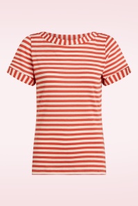 King Louie - Boatneck Chopito Stripe top in summer fig 2