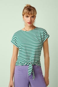 King Louie - Aria Chopito Stripe Knot shirt in ultra groen