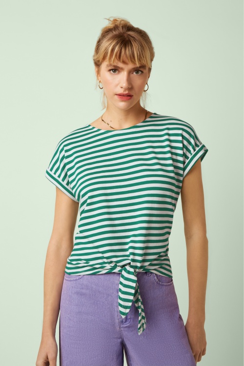 King Louie - Aria Chopito Stripe Knot shirt in ultra groen
