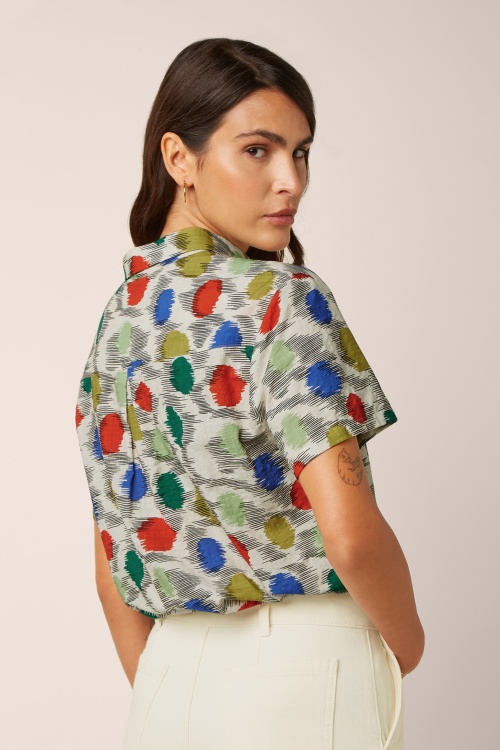 King Louie - Evelina Walton blouse in ice cream 3