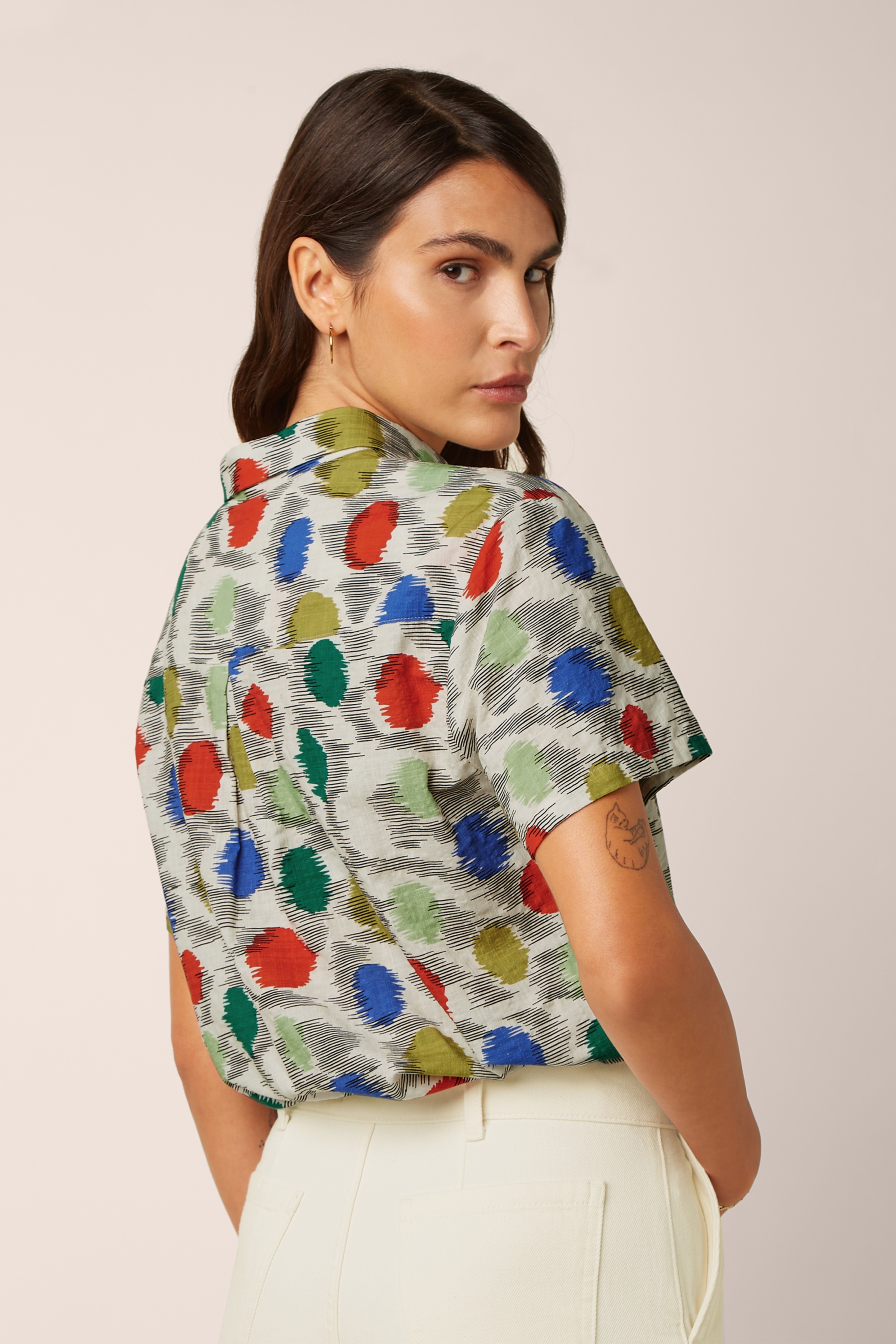 King Louie - Evelina Walton blouse in ice cream 3