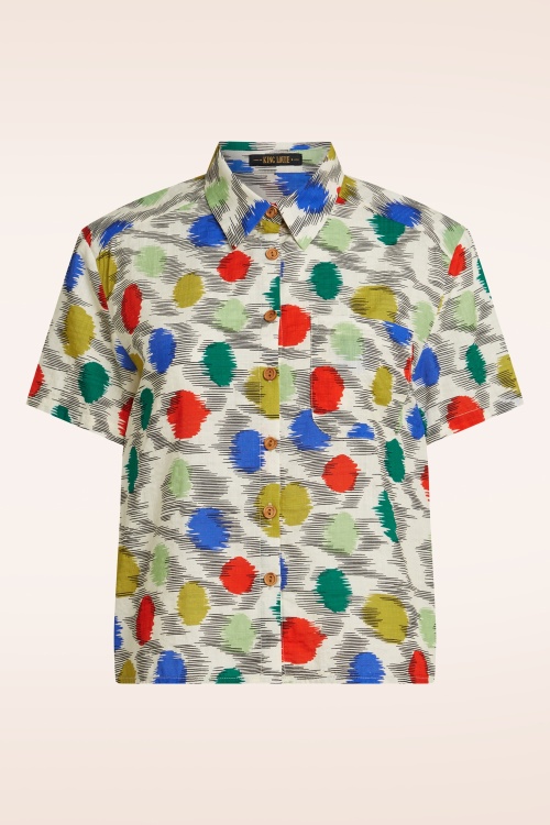 King Louie - Evelina Walton blouse in ice cream 2