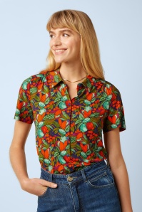 King Louie - Maisie Puerto blouse in strong blauw