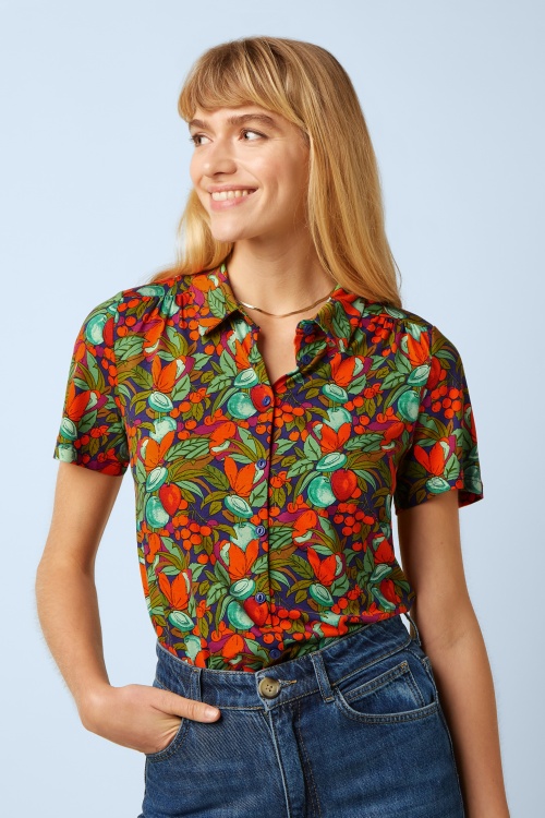 King Louie - Maisie Puerto blouse in strong blauw