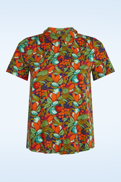 King Louie - Maisie Puerto blouse in strong blauw 2