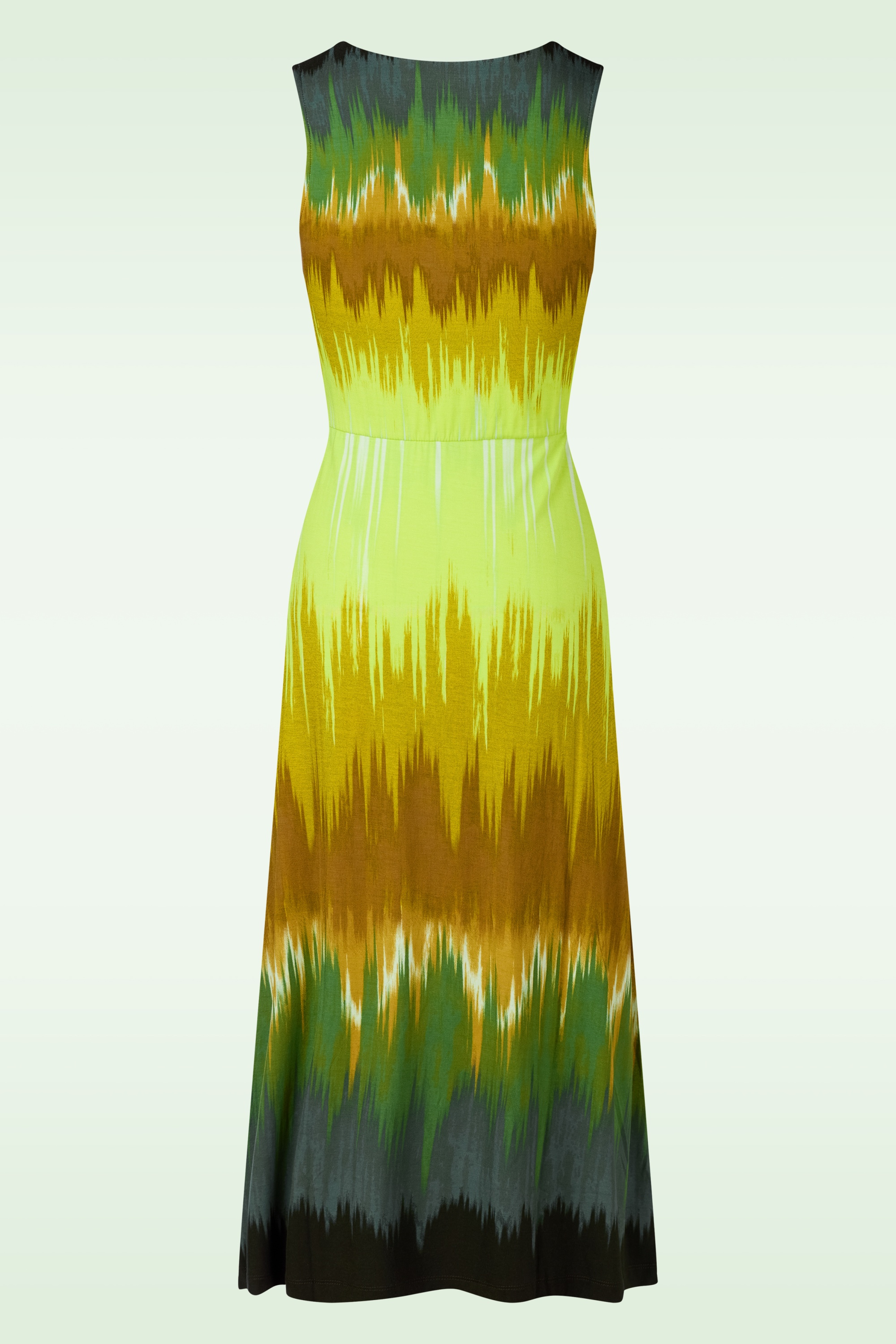 Surkana - Yara midi jurk met gedraaide halslijn in olijf 3