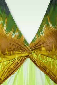 Surkana - Yara midi jurk met gedraaide halslijn in olijf 2