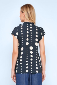 Circus - Anna polkadot blouse in indigo en gebroken wit 3