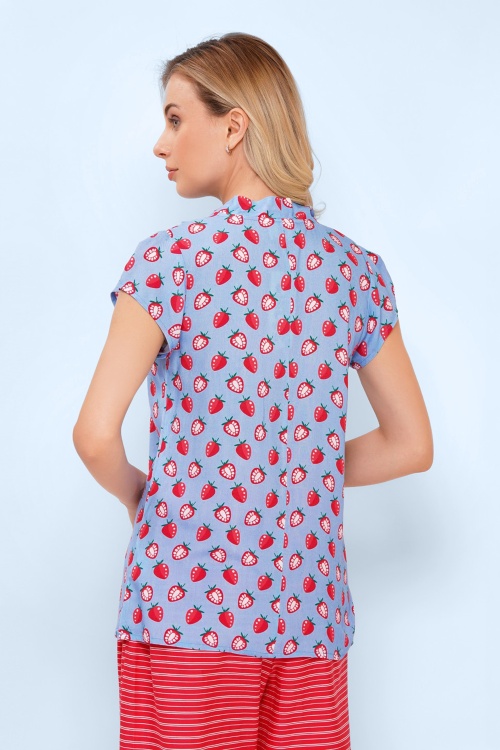 Circus - Anna Strawberry blouse in lichtblauw 3