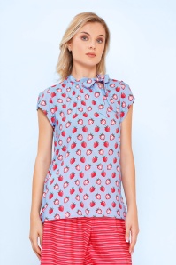 Circus - Anna Strawberry blouse in lichtblauw