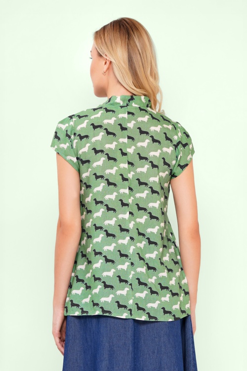 Circus - Anna teckel blouse in groen 3