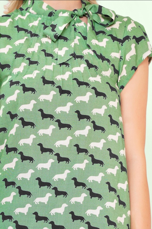 Circus - Anna teckel blouse in groen 2