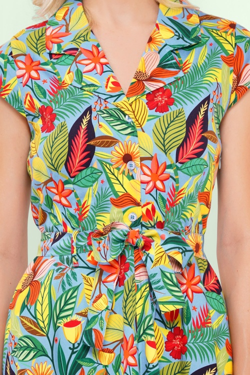 Circus - Daisy Maui jurk in lichtblauw en multi 2