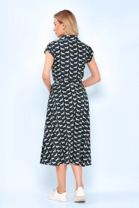 Circus - Daisy teckel jurk in donkerblauw en gebroken wit 3