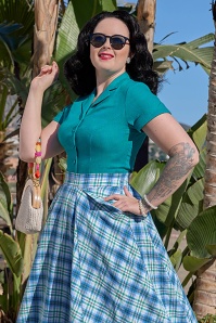 Miss Candyfloss - Sophia Tiffany linnen blouse in turquoise  3