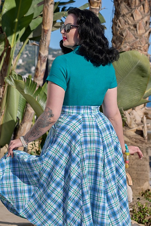 Miss Candyfloss - Sophia Tiffany linnen blouse in turquoise  2