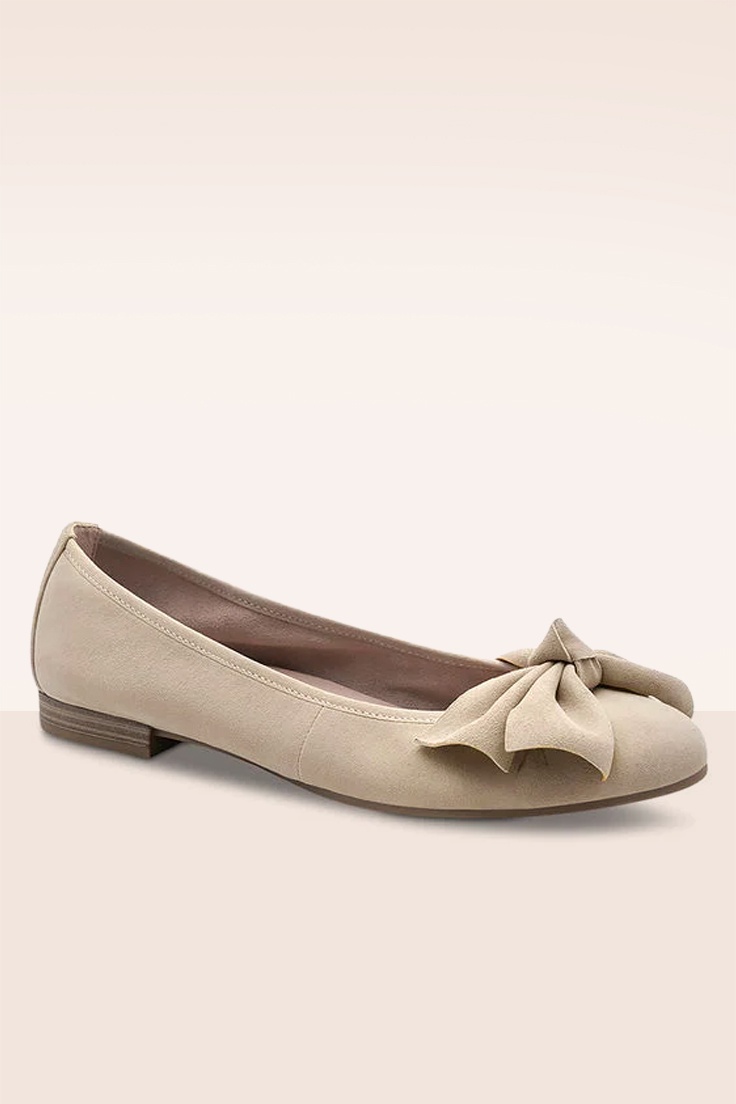 Tamaris - Sahara Chic ballerina's in licht taupe 2
