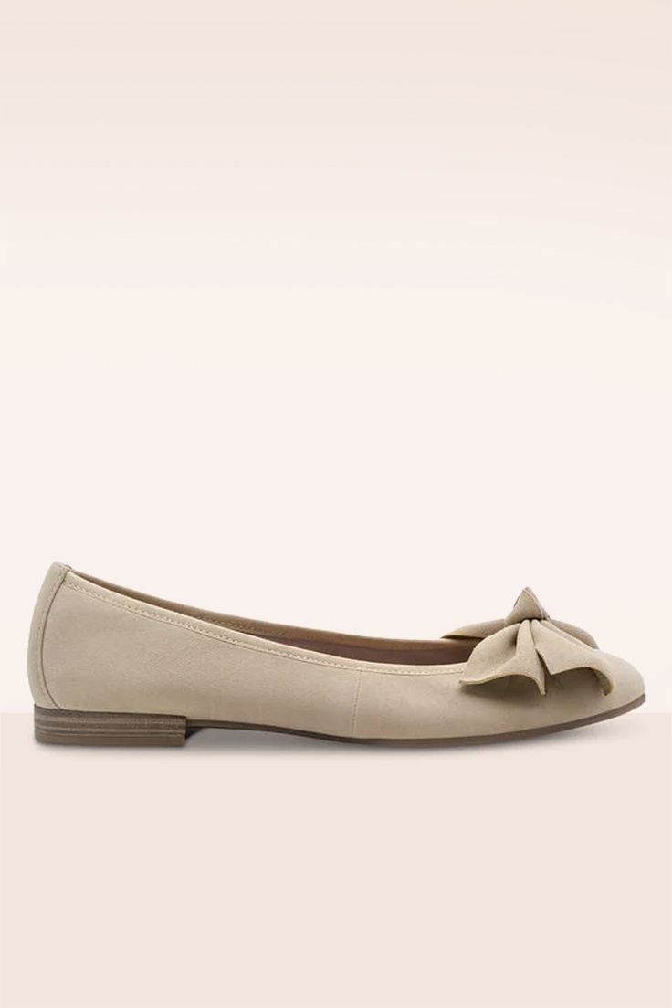 Tamaris - Sahara Chic ballerina's in licht taupe