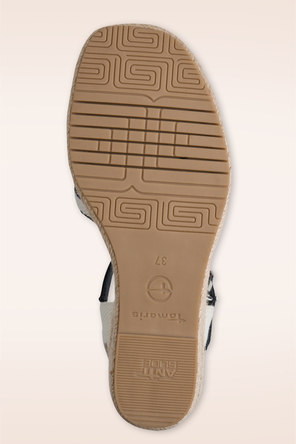 Tamaris - Riviera Breeze Raffia Wedges in blauw en ecru 3