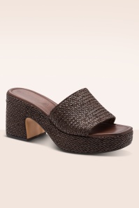 Tamaris - Nomad Chic Woven platfom muiltjes in mocha 2