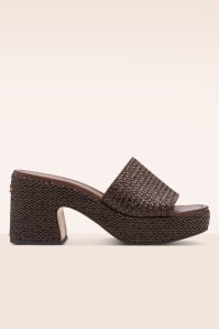 Tamaris - Nomad Chic Woven platfom muiltjes in mocha