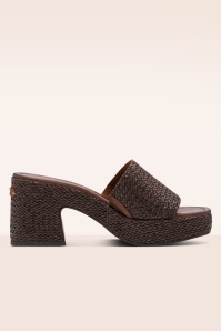 Tamaris - Nomad Chic Woven platfom muiltjes in mocha 4