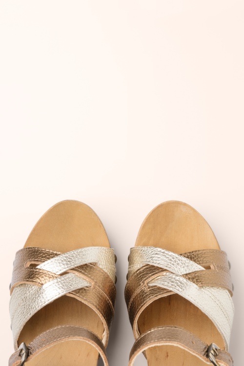 Grünbein - Freya klompjes in oud goud en platina 2