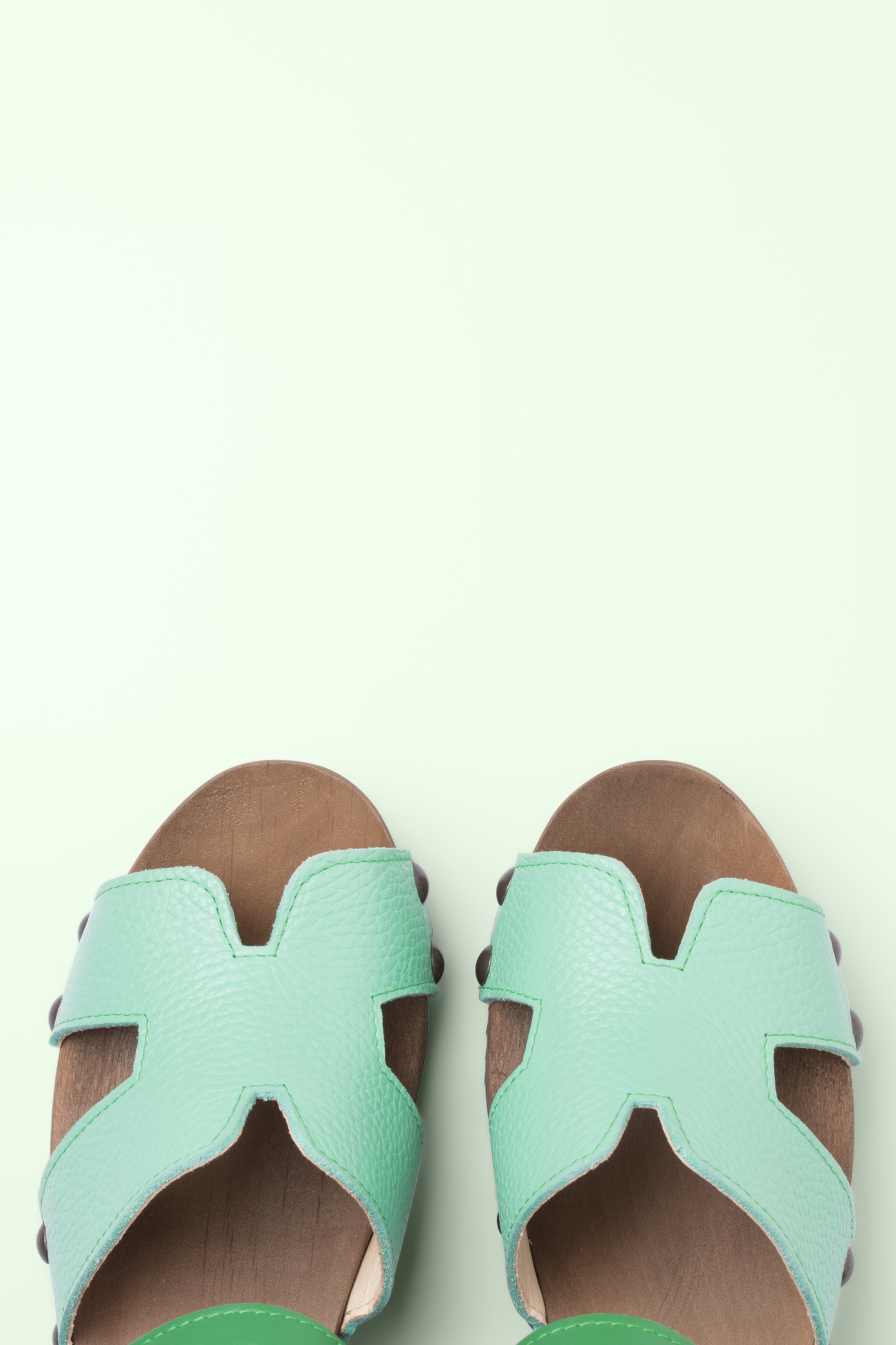 Grünbein - Loke klompjes in mint en groen 3