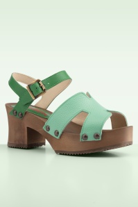 Grünbein - Loke klompjes in mint en groen 2