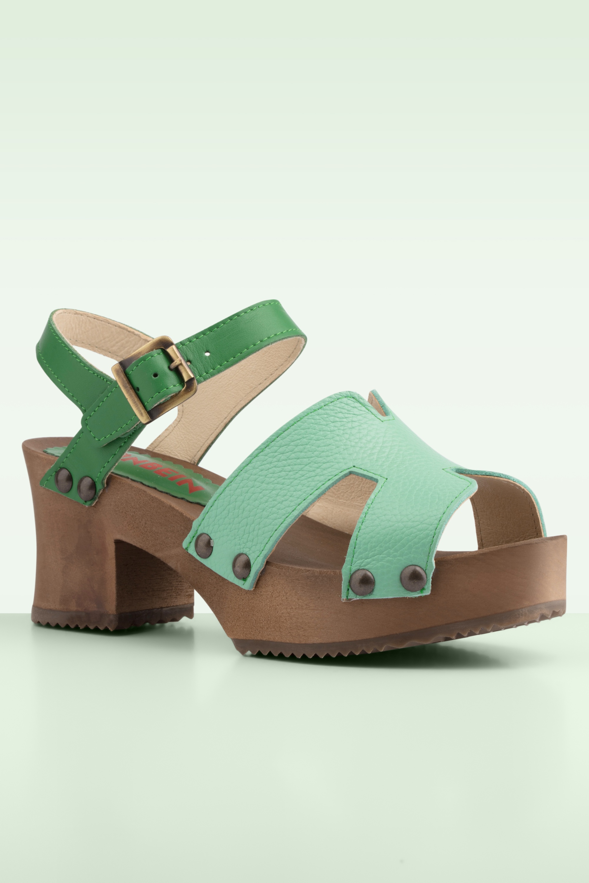 Grünbein - Loke klompjes in mint en groen 2